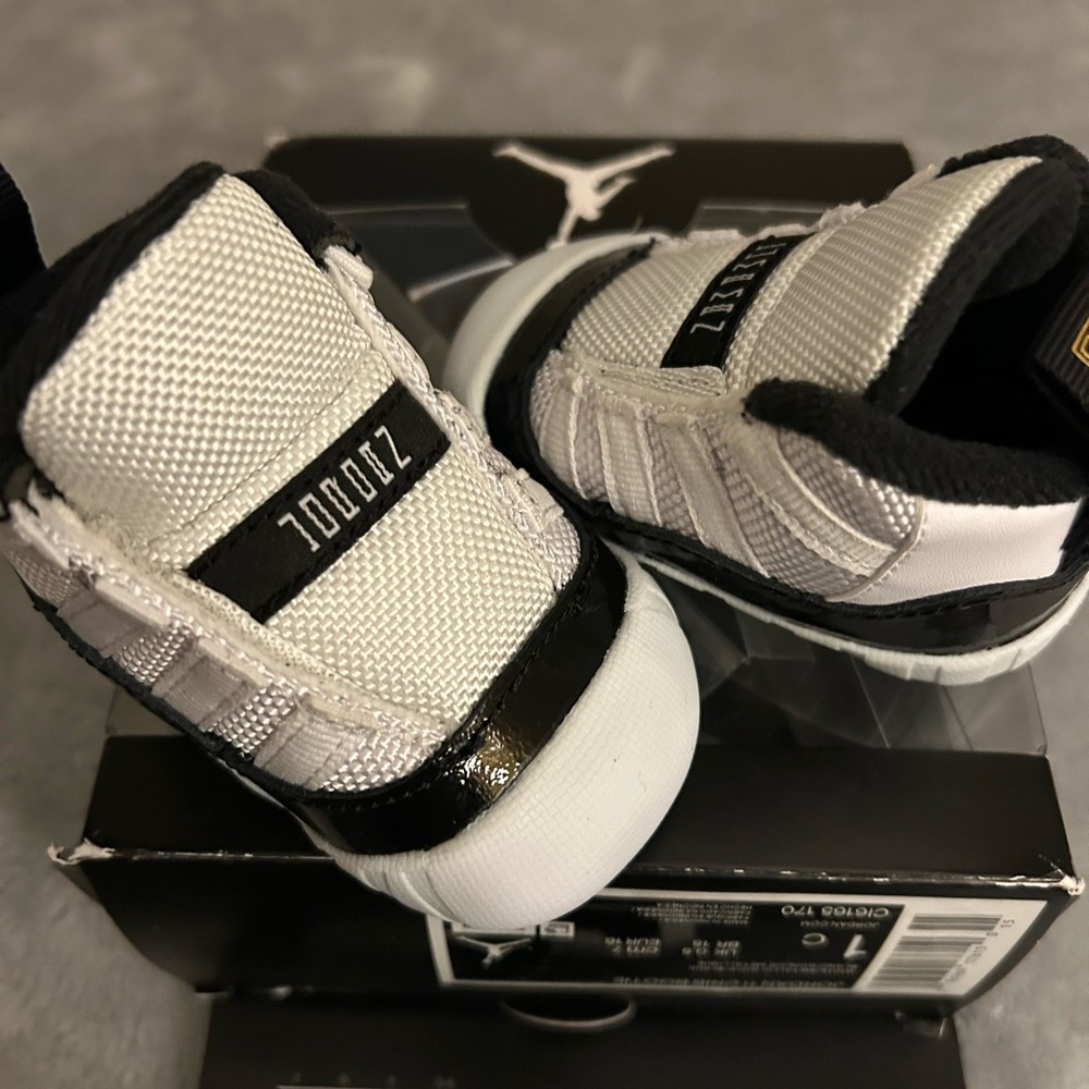 Jordan Black and White Sneakers with Crib Booties